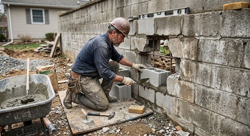Cinder Block Wall Repair in Largo, FL