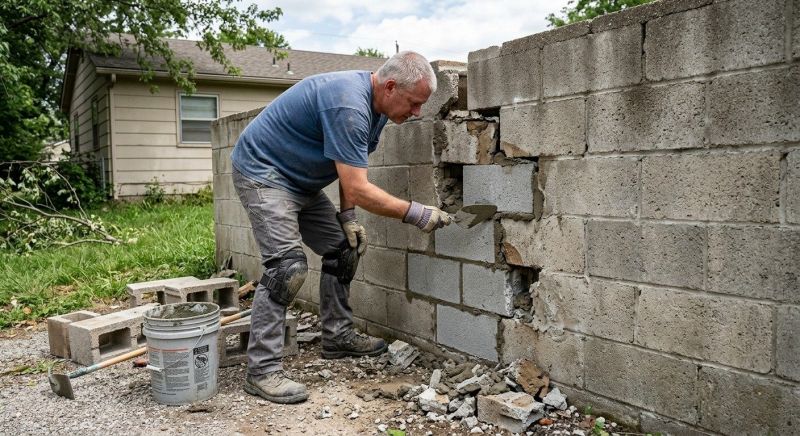 Cinder Block Wall Repair in Pasco County, FL