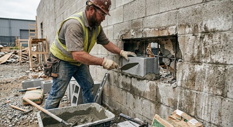 Cinder Block Wall Repair in Pinellas County, FL
